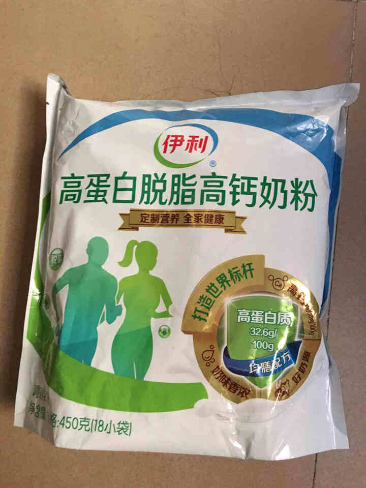 伊利 高蛋白脱脂高钙奶粉450g中老年人男女士  学生青少年老人儿童 低脂牛奶粉怎么样，好用吗，口碑，心得，评价，试用报告,第2张