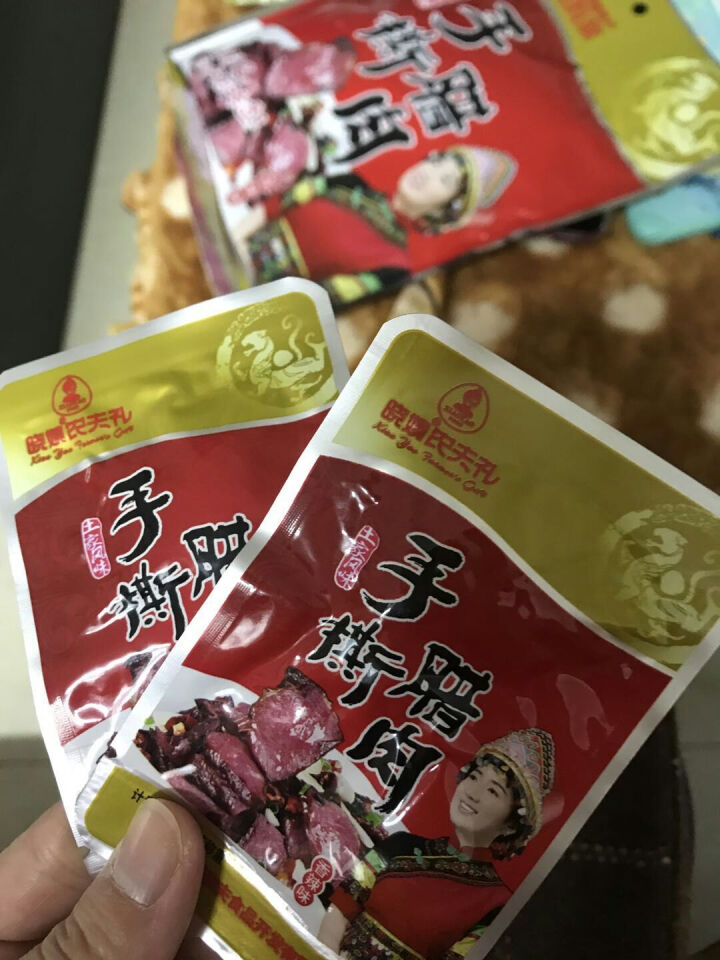 晓姚妈妈菜 手撕即食烟熏腊肉120克 香辣麻辣口味开袋即食柴火猪肉脯湖北恩施特产休闲零食 香辣味 120克/袋(12小包+湿纸巾+牙签)怎么样，好用吗，口碑，心,第3张