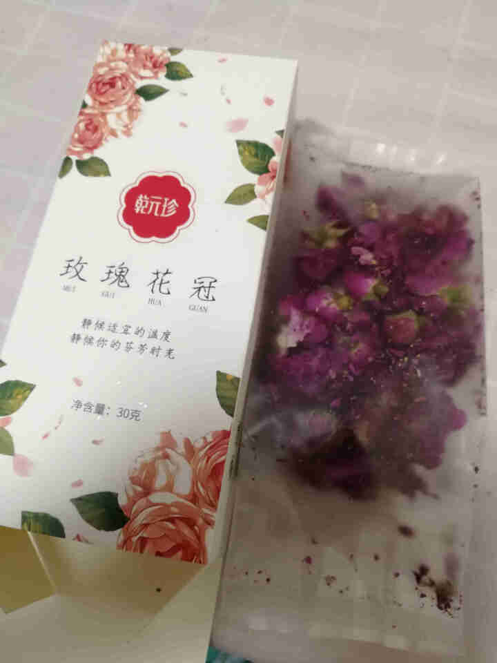 乾元珍 玫瑰花茶干平阴玫瑰花茶冠大朵茶叶花草茶女人养生茶 玫瑰花冠30g盒装怎么样，好用吗，口碑，心得，评价，试用报告,第3张