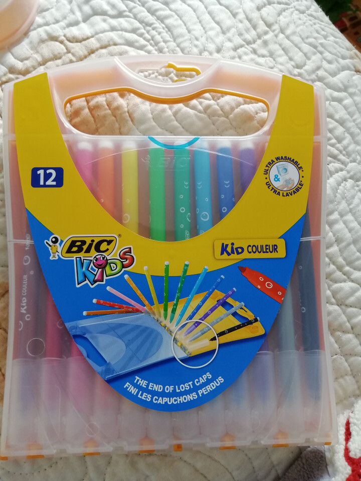 BIC  Kids 比克儿童易水洗水彩笔 12色彩虹便携盒 进口文具儿童绘画画笔怎么样，好用吗，口碑，心得，评价，试用报告,第2张