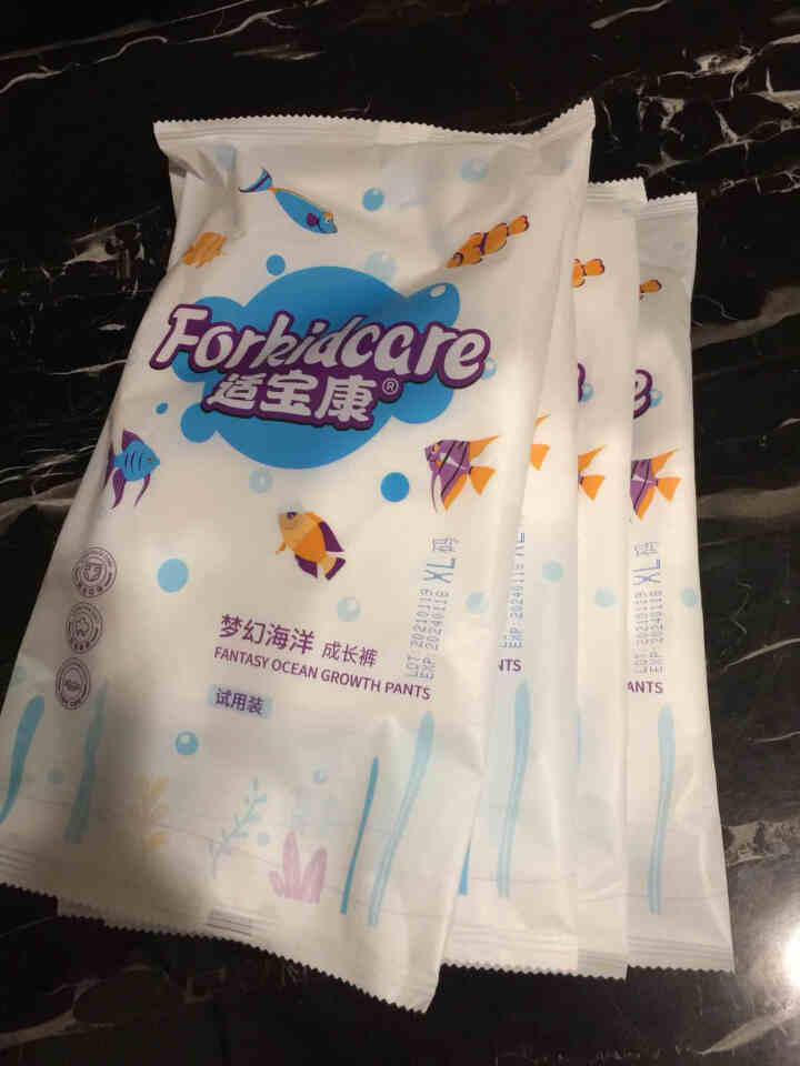 适宝康·Forkidcare 梦幻海洋成长裤试用装XL码*4片 适合12,第4张