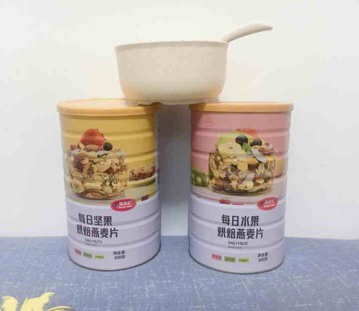 【买1送1+碗勺】混合水果麦片早餐食品 烘焙坚果燕麦片即食代餐营养谷物牛奶冲饮儿童奇亚籽酸奶果粒麦片 烘焙水果麦片+烘焙坚果燕麦片【共1000克送碗勺】 100,第2张