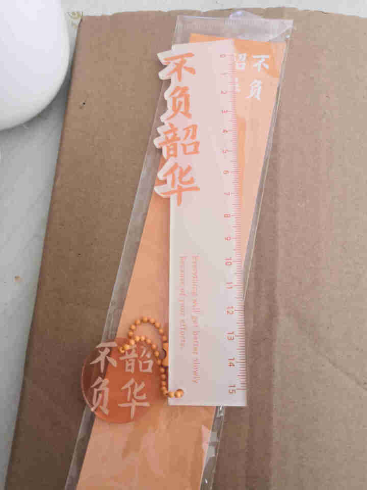 俊品创意文字直尺套装多功能手账网红一年级女尺子简约小学生亚克力15cm儿童绘图长尺可爱少女心学习用品 不负韶华（15cm）怎么样，好用吗，口碑，心得，评价，试用,第4张