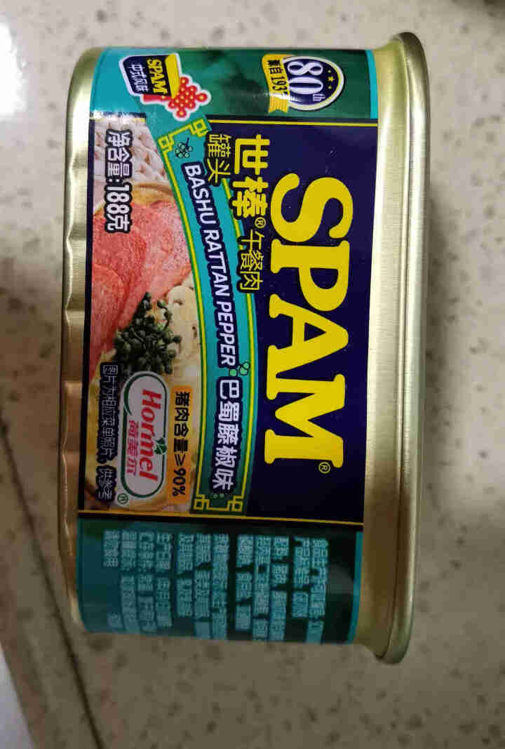 世棒（SPAM）午餐肉火腿罐头188g 巴蜀藤椒口味 手抓饼火锅火鸡面即食食材 巴蜀藤椒188g怎么样，好用吗，口碑，心得，评价，试用报告,第4张