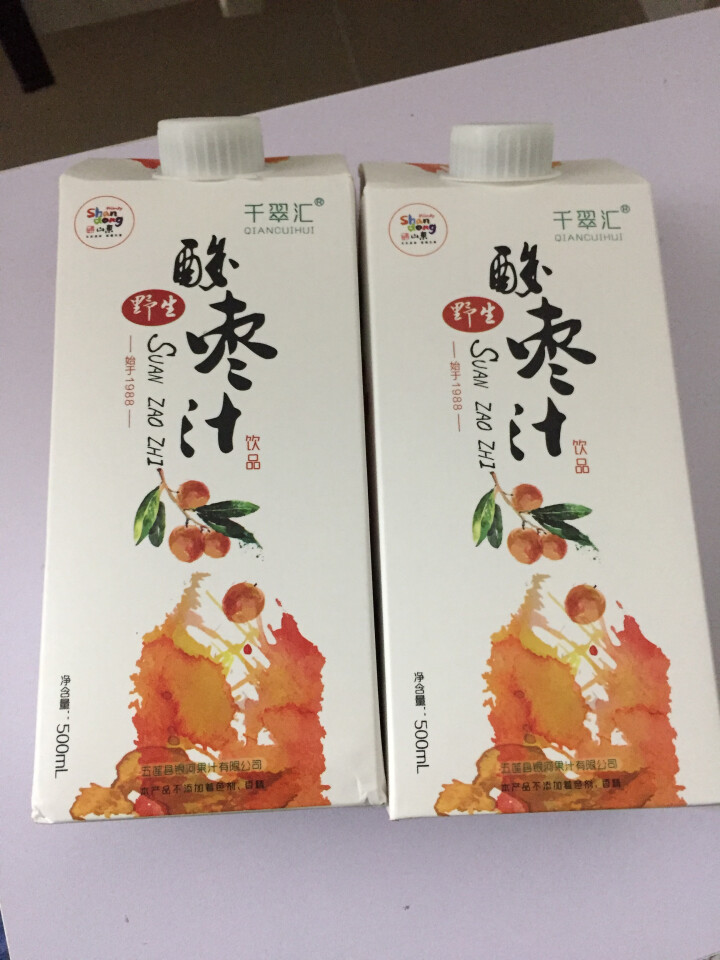 【千翠汇】 野生酸枣汁  果汁饮料  日照特产 500ml*2盒怎么样，好用吗，口碑，心得，评价，试用报告,第3张