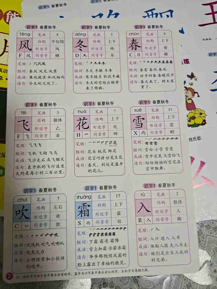 世纪恒通小学生同步生字大卡简明版小学同步生字卡片一二年级上下册识字大全识字卡片拼音卡片一年级汉语拼音 简明生字卡片一年级下册怎么样，好用吗，口碑，心得，评价，试,第3张