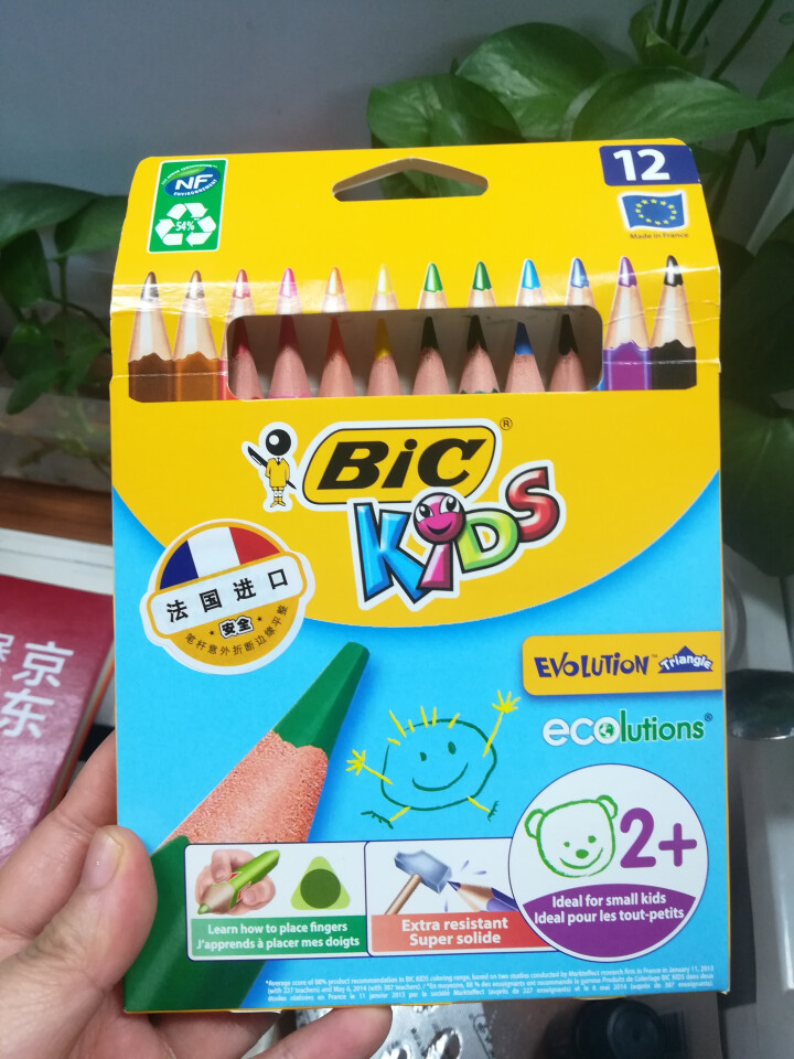 BIC Kids 比克儿童Evolution环保无木粗杆彩色铅笔（12色）进口文具儿童绘画彩色多色铅笔怎么样，好用吗，口碑，心得，评价，试用报告,第2张