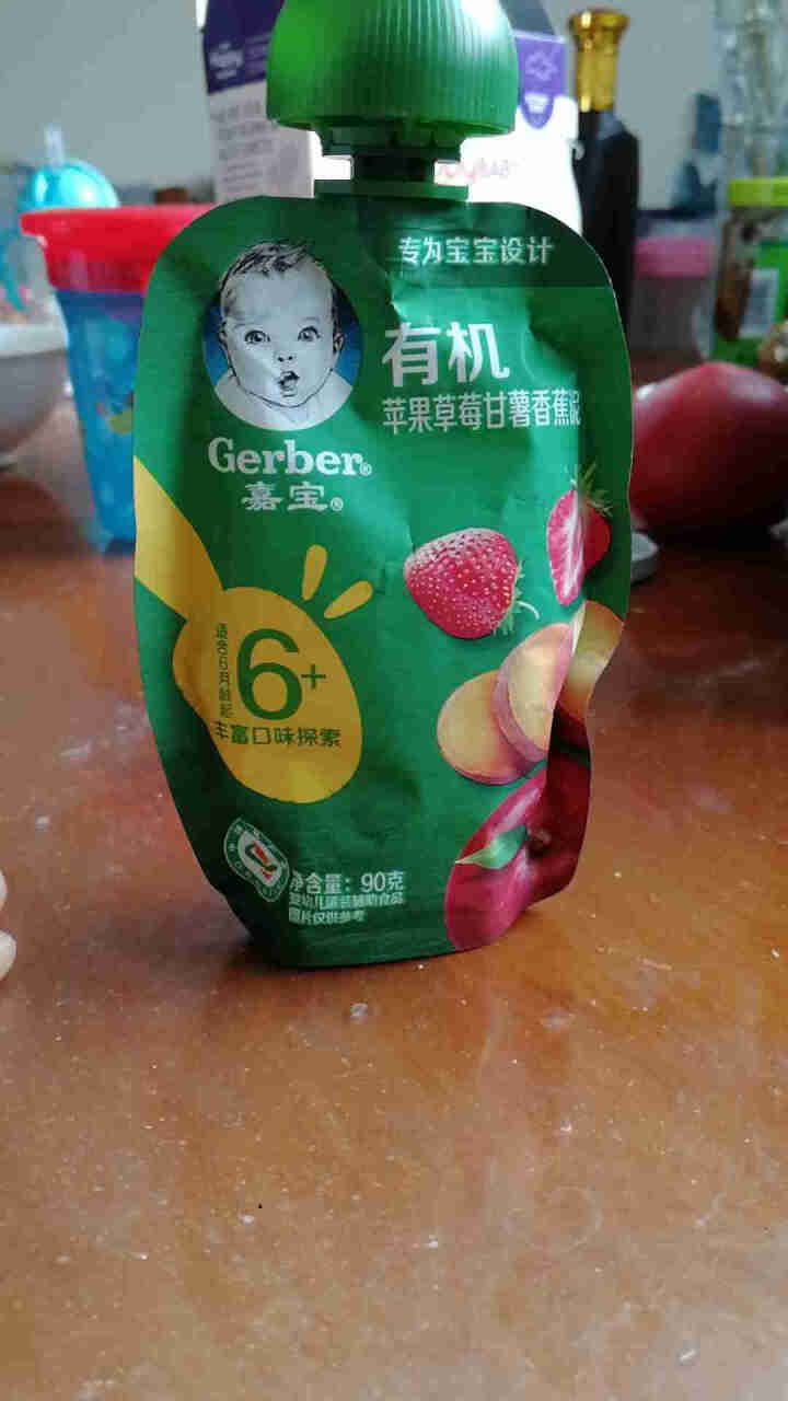 嘉宝(Gerber)宝宝有机辅食 婴儿果泥宝宝零食 【6月+】苹果草莓甘薯香蕉泥  90g怎么样，好用吗，口碑，心得，评价，试用报告,第2张