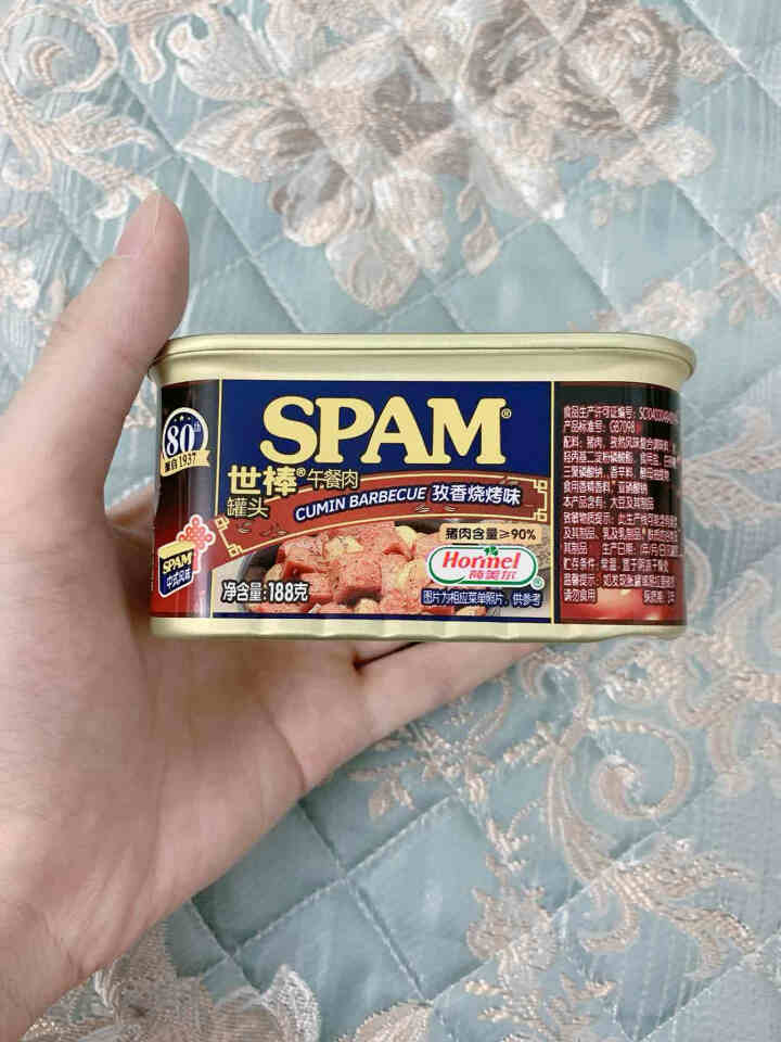 世棒（SPAM）午餐肉火腿罐头188g 自然烧烤口味 手抓饼火锅火鸡面即食食材 孜然烧烤188g怎么样，好用吗，口碑，心得，评价，试用报告,第2张