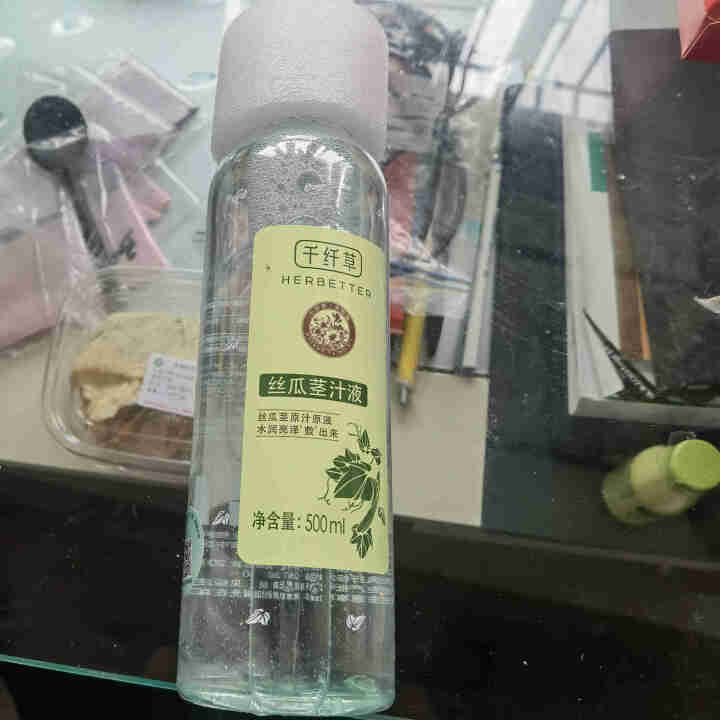 千纤草 爽肤水补水男女薏仁水/丝瓜茎/红石榴水/VC水 丝瓜茎水500ml怎么样，好用吗，口碑，心得，评价，试用报告,第4张