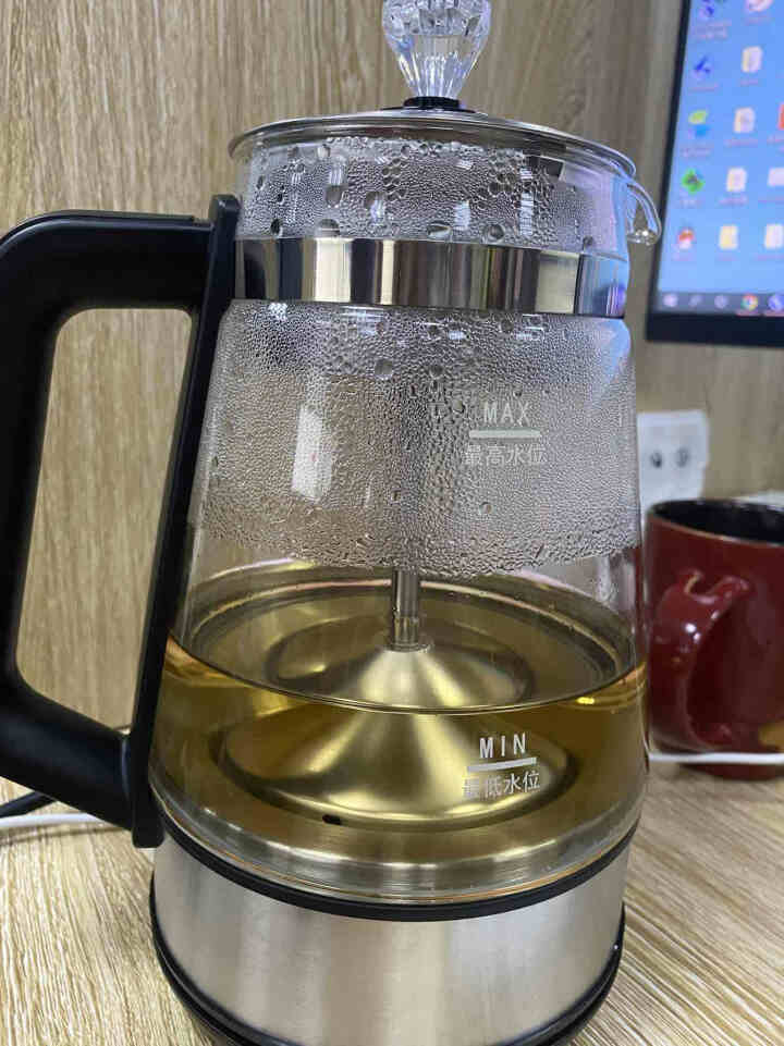 心好（xinhao）电热水壶 保温茶具玻璃养生壶 自动花茶煮茶器黑茶煮茶壶烧水壶电水壶732A 1L 自动保温蒸茶煮水两用壶怎么样，好用吗，口碑，心得，评价，试,第2张