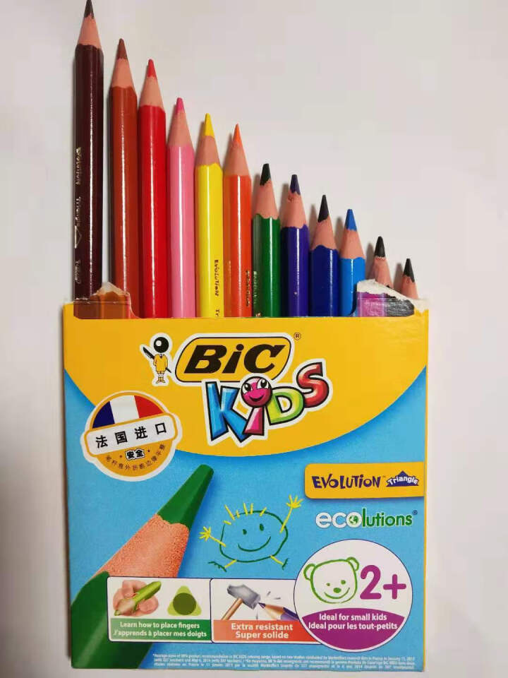 BIC Kids 比克儿童Evolution环保无木粗杆彩色铅笔（12色）进口文具儿童绘画彩色多色铅笔怎么样，好用吗，口碑，心得，评价，试用报告,第3张