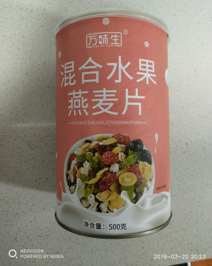 万味生坚果燕麦片500g/罐 即食冲饮谷物脱脂早餐食品水果麦片 混合水果燕麦片怎么样，好用吗，口碑，心得，评价，试用报告,第2张