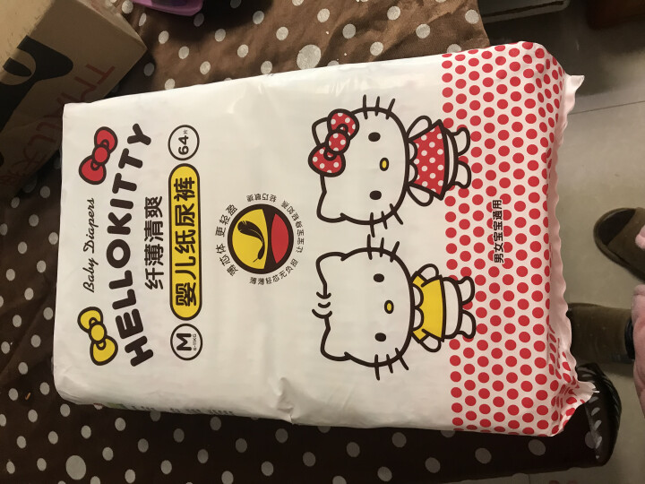 贝因美 HelloKitty纤薄清爽超薄透气婴儿纸尿裤宝宝尿不湿 中号M64片【6,第2张