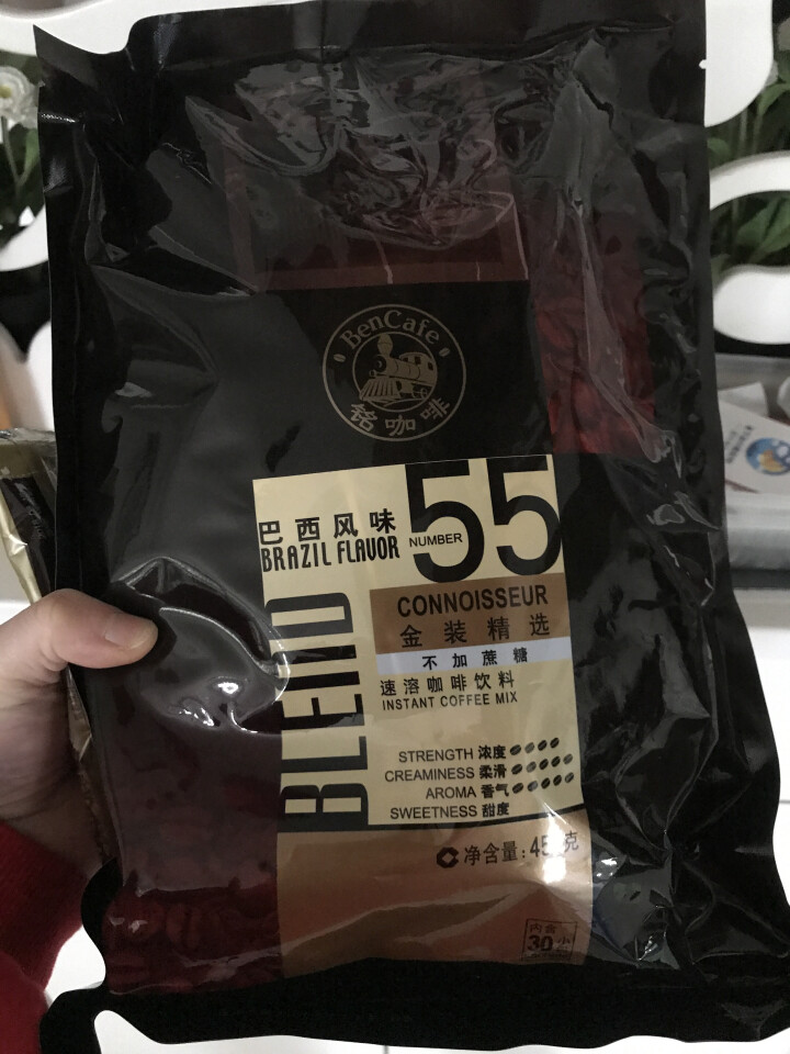 【汕头馆】铭（ben）铭咖啡 速溶咖啡二合一 新加坡速溶咖啡粉30杯装 巴西风味（不加蔗糖）450g怎么样，好用吗，口碑，心得，评价，试用报告,第2张