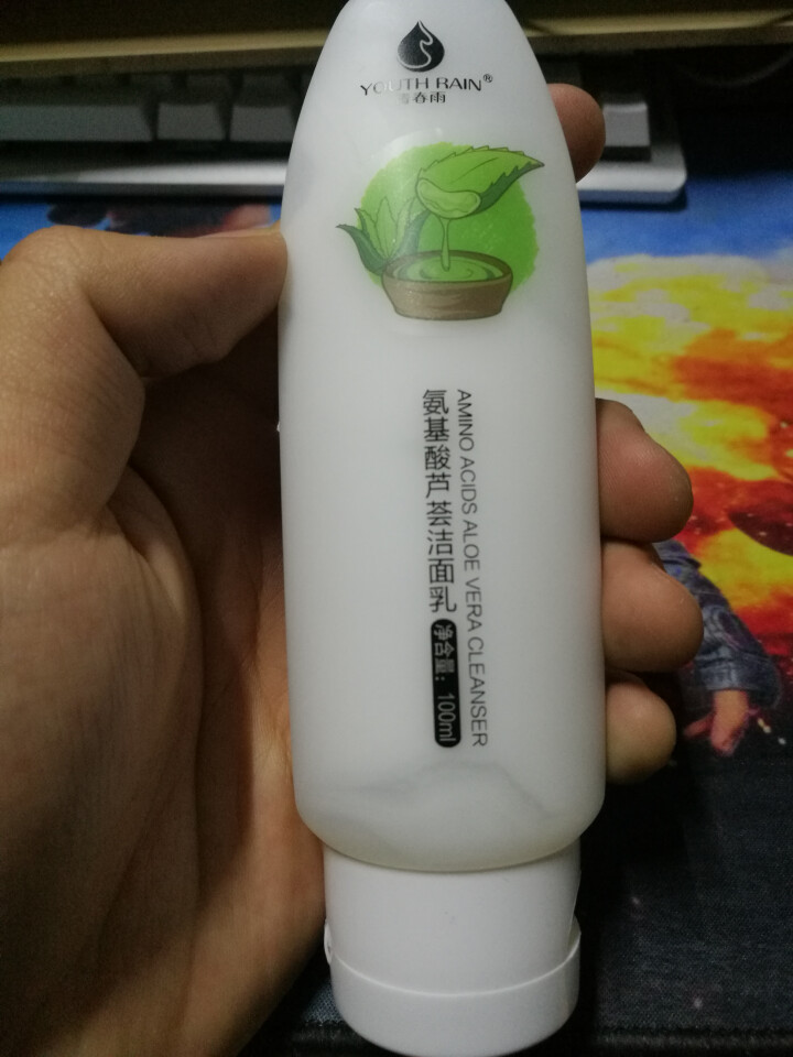 青春雨（YOUTH RAIN）氨基酸芦荟洁面乳100ml 洗面奶男女通用 保湿补水 控油祛痘深层清洁 1支装怎么样，好用吗，口碑，心得，评价，试用报告,第3张