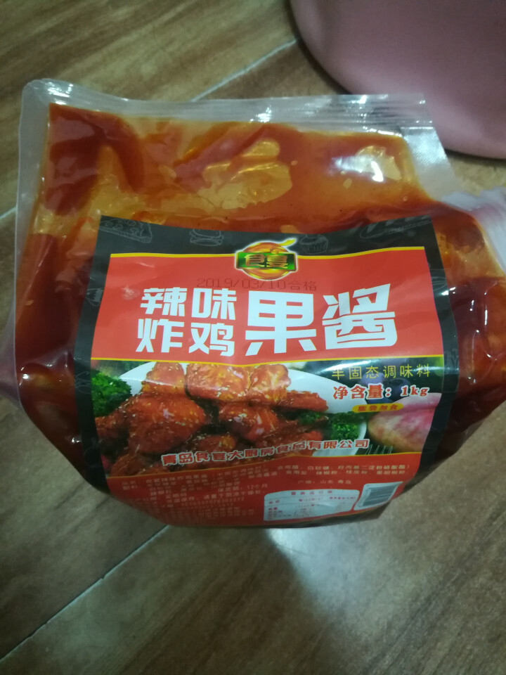 食宴 辣味炸鸡果酱 1kg 韩式炸鸡甜辣蘸酱家用商用装香辣调味酱 一袋1kg怎么样，好用吗，口碑，心得，评价，试用报告,第2张