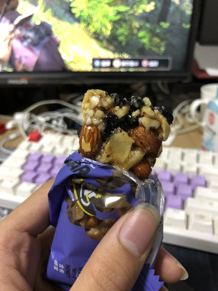 棒吧 坚果蛋白棒 1盒6只装 代餐能量棒 蓝莓香蕉味 32g*6 饱腹零食 蓝莓香蕉味 6只/盒怎么样，好用吗，口碑，心得，评价，试用报告,第4张