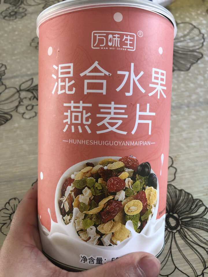 万味生坚果燕麦片500g/罐 即食冲饮谷物脱脂早餐食品水果麦片 混合水果燕麦片怎么样，好用吗，口碑，心得，评价，试用报告,第2张