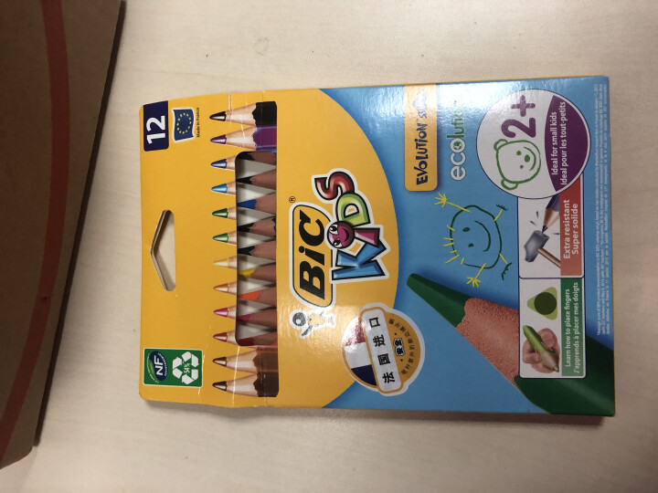 BIC Kids 比克儿童Evolution环保无木粗杆彩色铅笔（12色）进口文具儿童绘画彩色多色铅笔怎么样，好用吗，口碑，心得，评价，试用报告,第4张