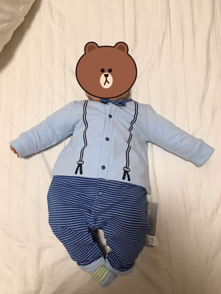 丽婴房婴儿衣服婴儿春秋装纯棉连体衣宝宝秋装爬爬服哈衣2019新款 浅蓝 66cm/6个月怎么样，好用吗，口碑，心得，评价，试用报告,第5张