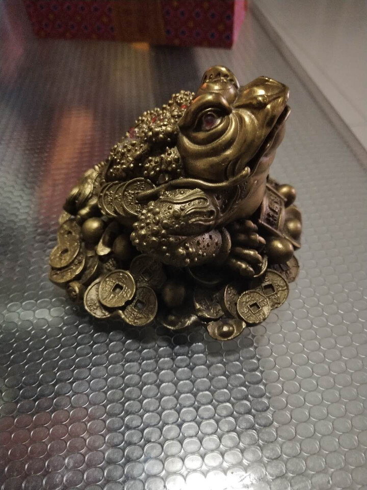 聚善缘 纯铜招财金蟾摆件大号三足金蝉金蟾蜍风水工艺