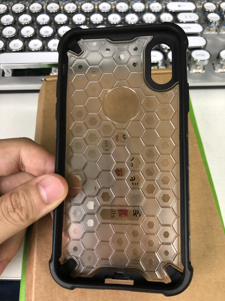 【送钢化膜】BEARDADA苹果X手机壳 iPhoneXS蜂巢防摔保护套全包边硅胶硬壳男女款 【苹果x/xs】,第4张