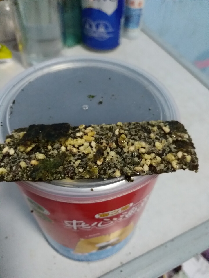 夹心海苔脆 海味即食海苔大片 休闲儿童零食办公室小吃罐装 炒米夹心(40g)怎么样，好用吗，口碑，心得，评价，试用报告,第3张