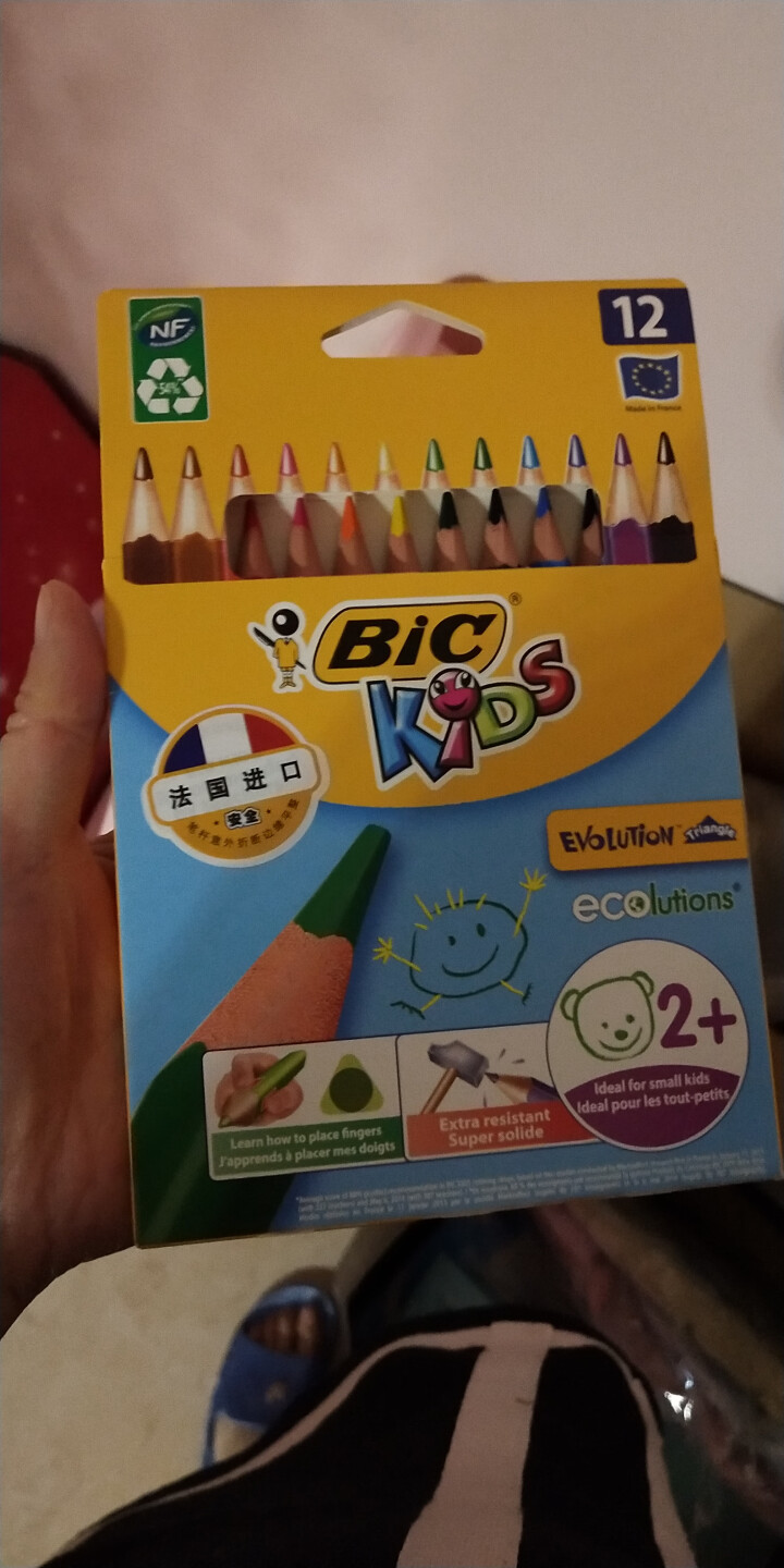 BIC Kids 比克儿童Evolution环保无木粗杆彩色铅笔（12色）进口文具儿童绘画彩色多色铅笔怎么样，好用吗，口碑，心得，评价，试用报告,第2张