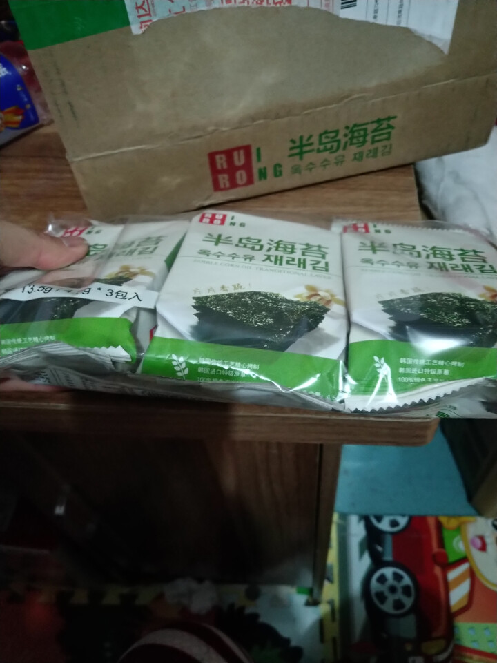 半岛韩国进口紫菜即食原味烤海苔脆片不添加儿童低盐孕妇休闲零食 4.5g*3包怎么样，好用吗，口碑，心得，评价，试用报告,第4张