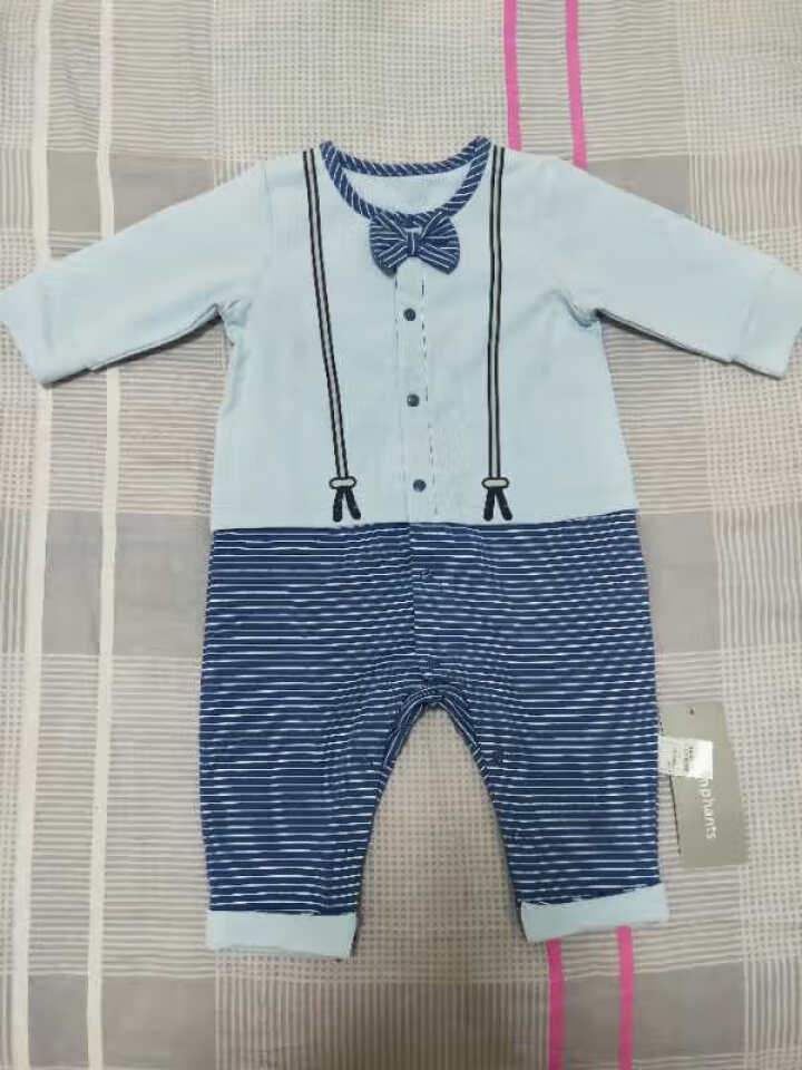 丽婴房婴儿衣服婴儿春秋装纯棉连体衣宝宝秋装爬爬服哈衣2019新款 浅蓝 66cm/6个月怎么样，好用吗，口碑，心得，评价，试用报告,第2张