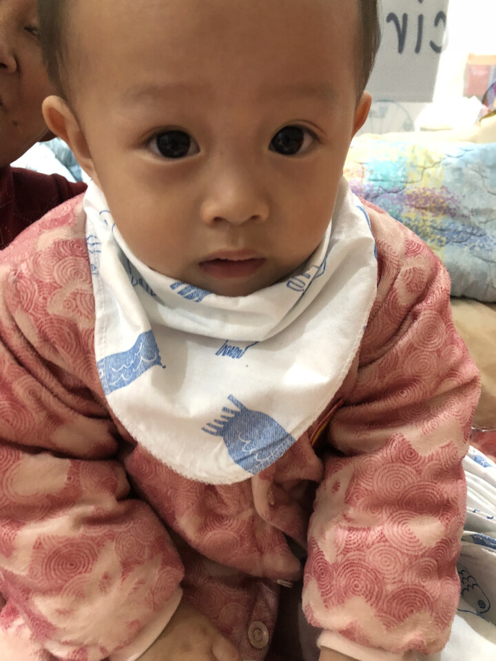 babycare宝宝口水巾一次性婴儿三角巾男女童婴幼儿小围嘴纯棉防水 加厚多层纱布吸水儿童用品 尼加拉蓝,第3张