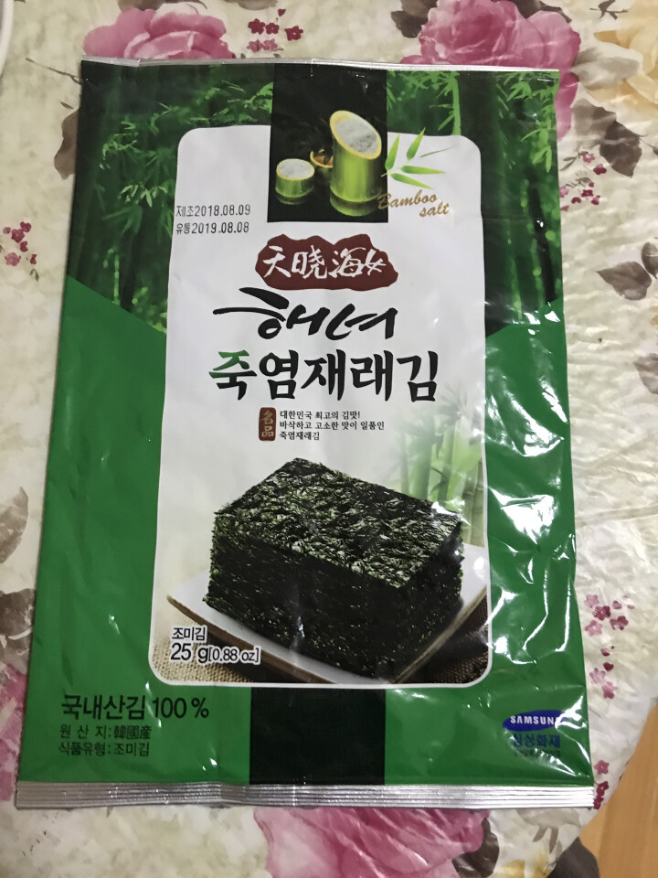 韩国进口 天晓海女海苔儿童辅食 拌饭海苔脆片休闲零食紫菜25g 竹盐味怎么样，好用吗，口碑，心得，评价，试用报告,第2张