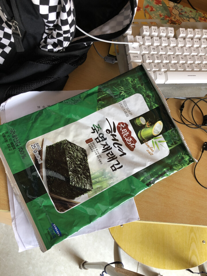 韩国进口 天晓海女海苔紫菜 儿童即食海苔脆片休闲零食大片装25g 竹盐味怎么样，好用吗，口碑，心得，评价，试用报告,第3张