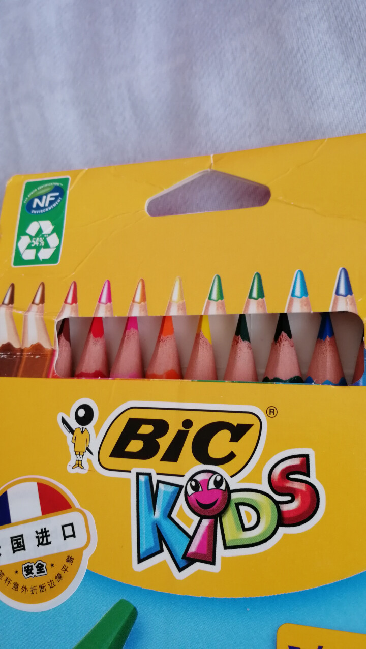 BIC Kids 比克儿童Evolution环保无木粗杆彩色铅笔（12色）进口文具儿童绘画彩色多色铅笔怎么样，好用吗，口碑，心得，评价，试用报告,第3张