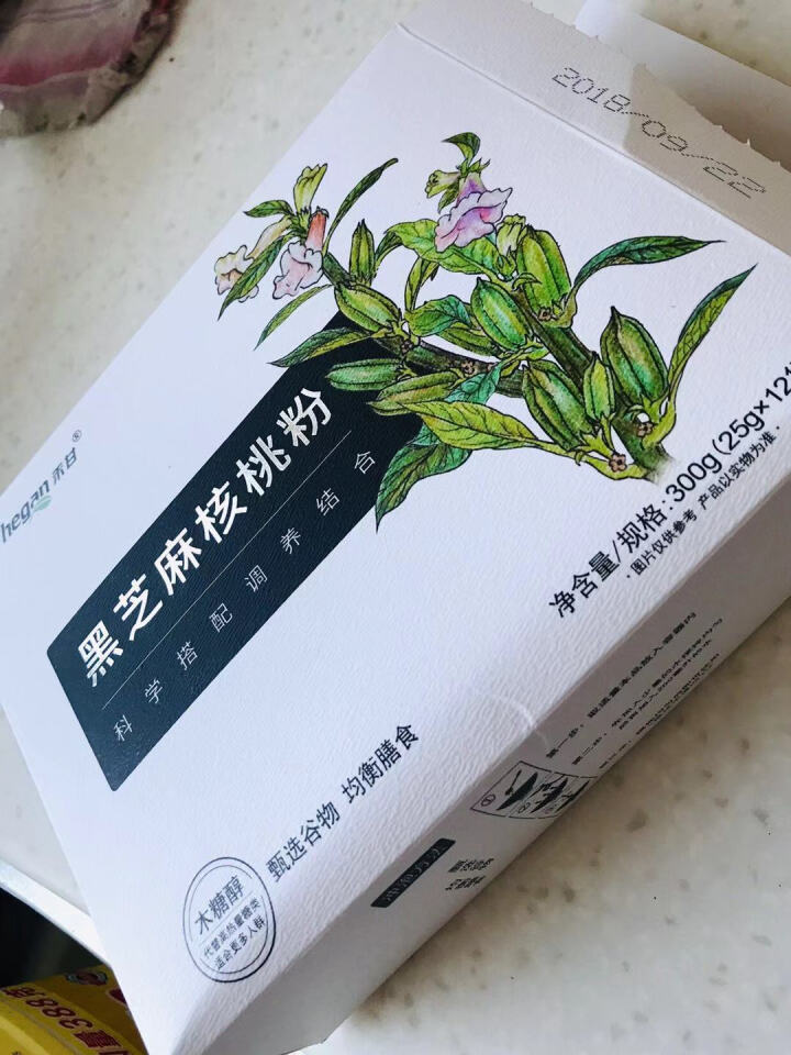 禾甘黑芝麻核桃黑豆黑米粉五谷杂粮核桃黑芝麻糊熟即食早餐300g （25g*12）/盒怎么样，好用吗，口碑，心得，评价，试用报告,第2张