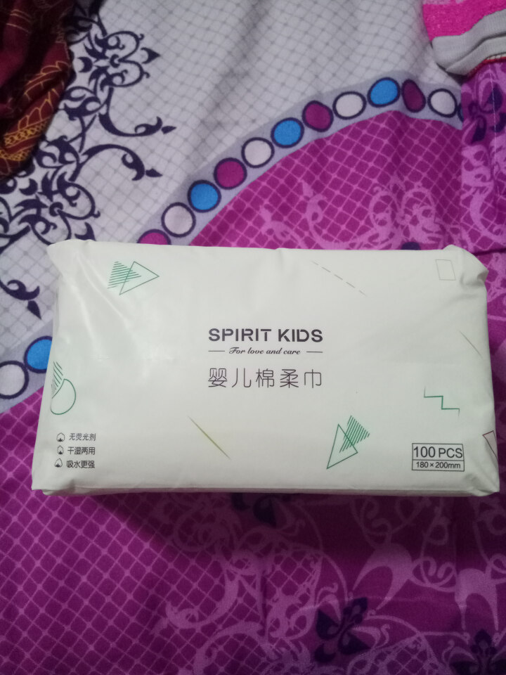 Spirit Kids 婴儿棉柔巾干湿两用新生儿湿巾宝宝纯手口护理 单包（18*20cm）怎么样，好用吗，口碑，心得，评价，试用报告,第4张