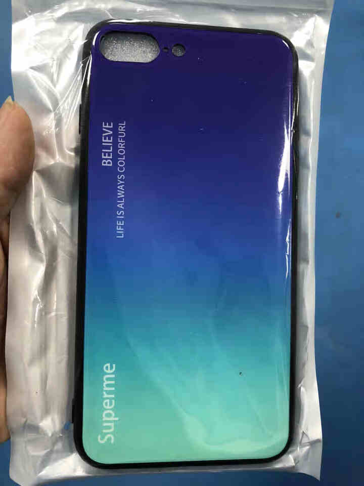 锶景苹果8plus极光渐变色手机壳IPHONE 8 plus玻璃手机套I8P个性创意ins潮牌保护壳 【购买请留言手机型号】极光紫青怎么样，好用吗，口碑，心得，,第3张