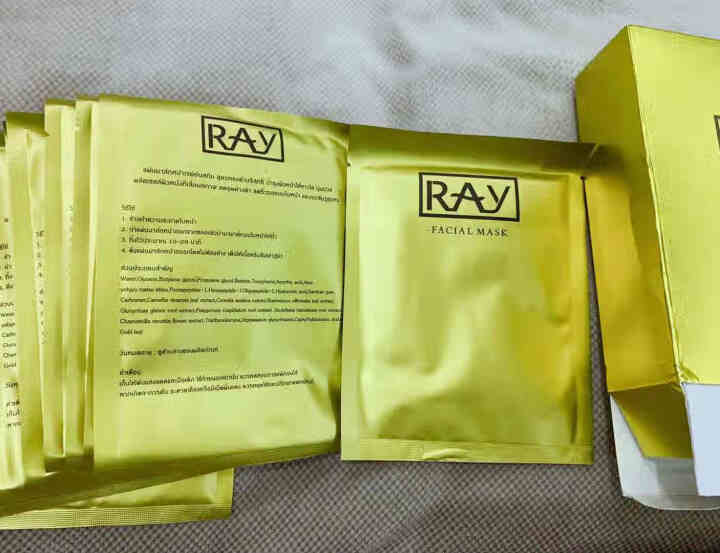 【防伪可查】泰国芮一ray面膜蚕丝面膜金色银色面膜补水保湿收缩毛孔去痘印面膜男士女士套装正品 金色面膜一盒怎么样，好用吗，口碑，心得，评价，试用报告,第3张