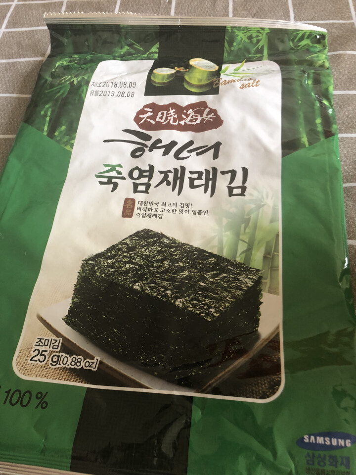 韩国进口 天晓海女海苔紫菜 儿童即食海苔脆片休闲零食大片装25g 竹盐味怎么样，好用吗，口碑，心得，评价，试用报告,第4张