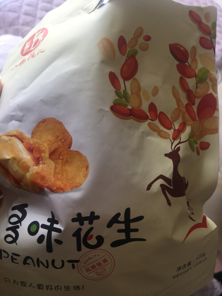 【小鹿范儿】多味花生120G袋坚果炒货干果休闲食品办公零食小吃下酒菜 120G 多味花生怎么样，好用吗，口碑，心得，评价，试用报告,第2张