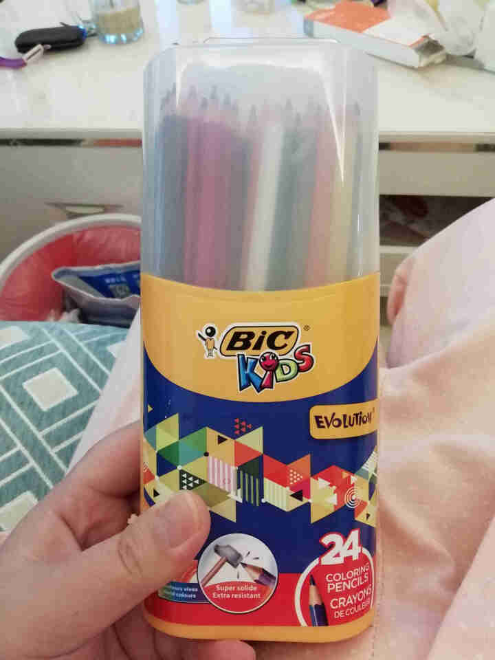 BIC Kids 比克儿童Evolution环保无木彩色铅笔（24色）法国进口文具 儿童学生绘画彩铅 环保彩铅24色怎么样，好用吗，口碑，心得，评价，试用报告,第2张