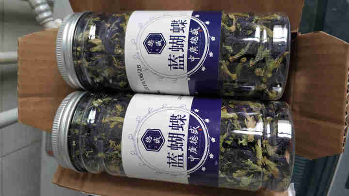 买1送1 蓝蝴蝶花茶 干蝶豆花茶 天然蓝色素烘焙奶茶店专用原料 40g/罐 蓝色妖姬星空饮料制作怎么样，好用吗，口碑，心得，评价，试用报告,第2张