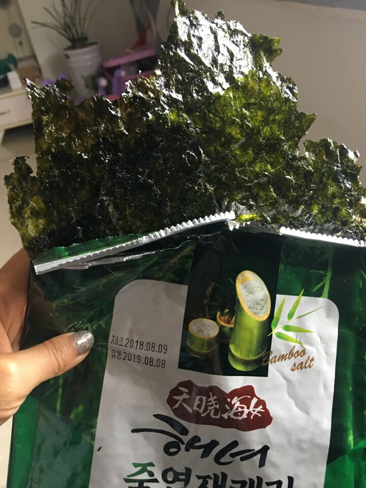 韩国进口 天晓海女海苔紫菜 儿童即食海苔脆片休闲零食大片装25g 竹盐味怎么样，好用吗，口碑，心得，评价，试用报告,第3张