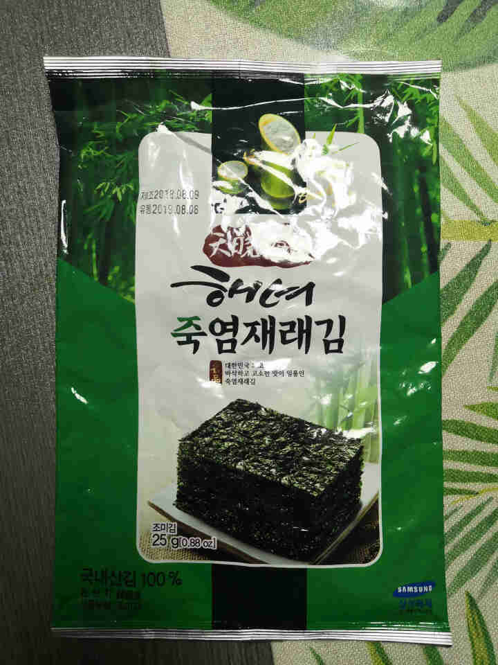 韩国进口 天晓海女海苔紫菜 儿童即食海苔脆片休闲零食大片装25g 竹盐味怎么样，好用吗，口碑，心得，评价，试用报告,第2张