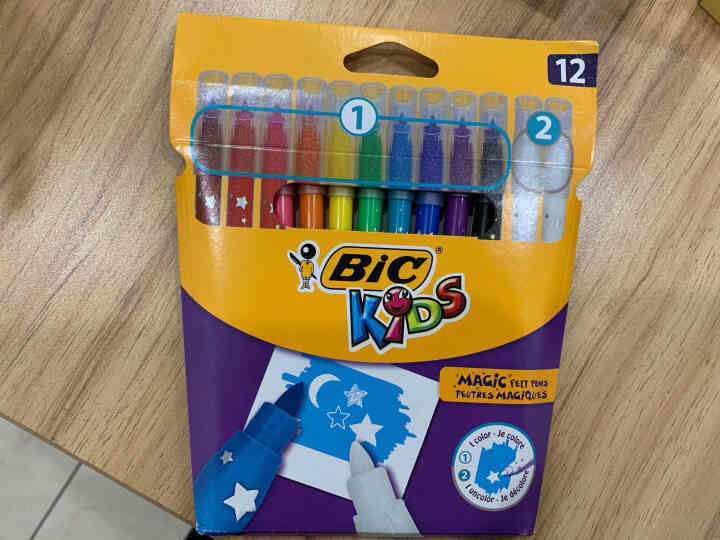 BIC  Kids 比克儿童魔法可擦水彩笔（10色+2支可擦笔）进口文具 儿童学生绘画画画水彩笔怎么样，好用吗，口碑，心得，评价，试用报告,第2张