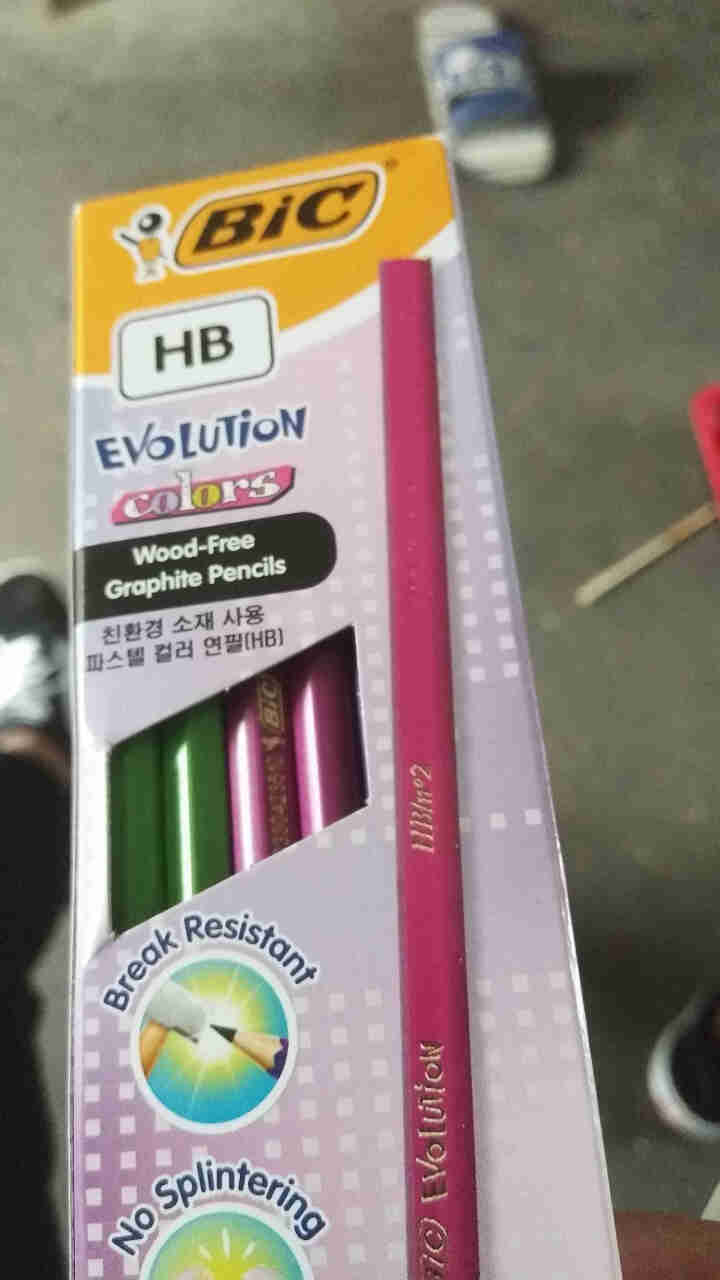 BIC比克 Evolution 无木HB铅笔（女孩三色混合盒装）巴西进口法国文具 彩色HB铅笔 环保铅笔怎么样，好用吗，口碑，心得，评价，试用报告,第4张