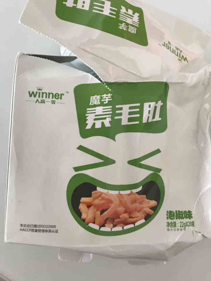 人高一等魔芋素毛肚泡椒味火锅味22g*20包 休闲食品面筋辣条魔芋爽 火锅味怎么样，好用吗，口碑，心得，评价，试用报告,第2张