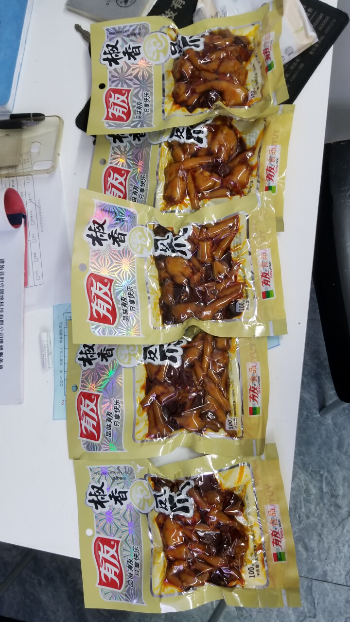 有友 泡椒凤爪 鸡脚100g 重庆特产 休闲零食 【椒香*5袋】辣度★★★怎么样，好用吗，口碑，心得，评价，试用报告,第2张