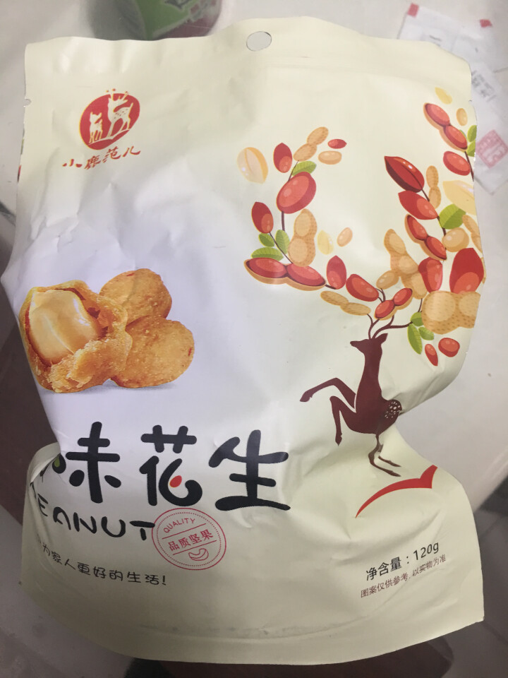 【小鹿范儿】多味花生120G袋坚果炒货干果休闲食品办公零食小吃下酒菜 120G 多味花生怎么样，好用吗，口碑，心得，评价，试用报告,第2张